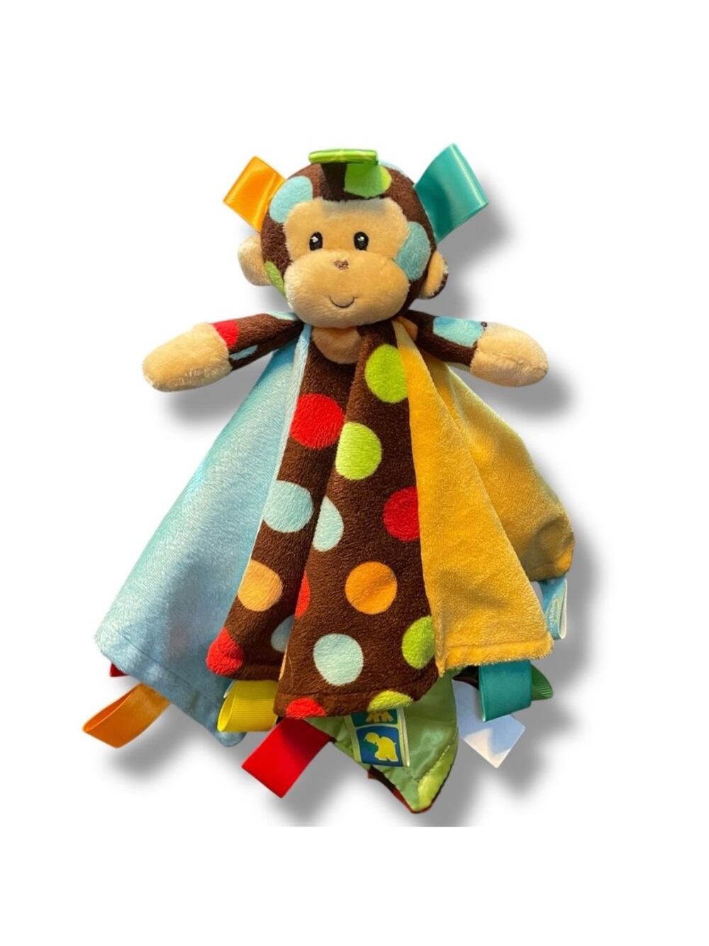 Monkey taggies security blanket lovey polkadot mary meyer